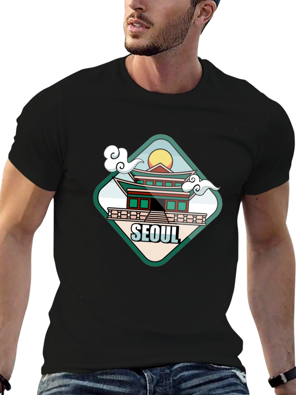 Seoul Graphic T-Shirt - Casual Black Tee
