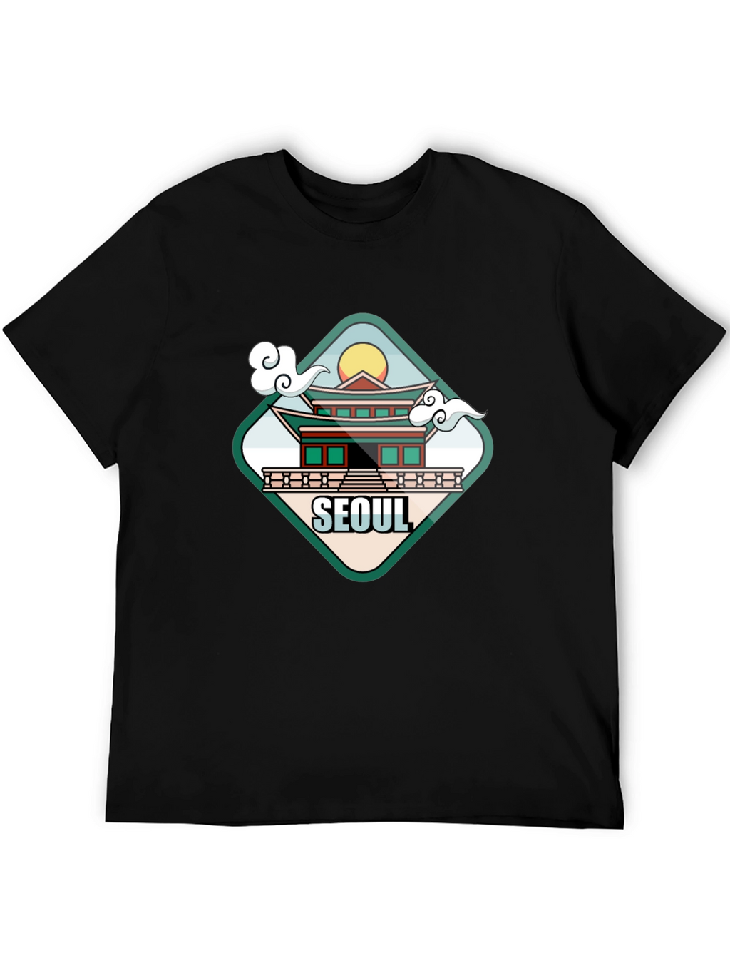 Seoul Graphic T-Shirt - Casual Black Tee