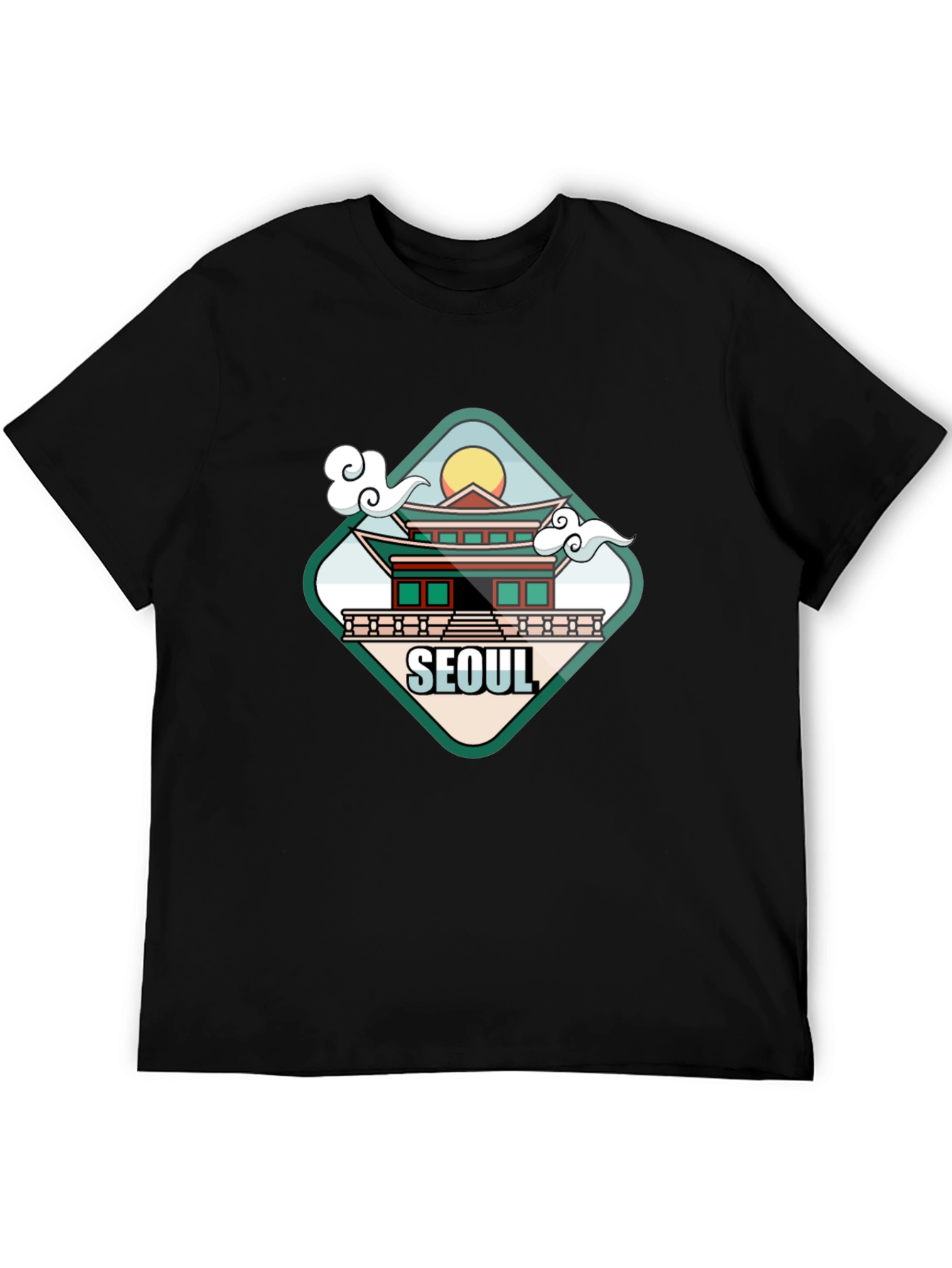 Seoul Graphic T-Shirt - Casual Black Tee