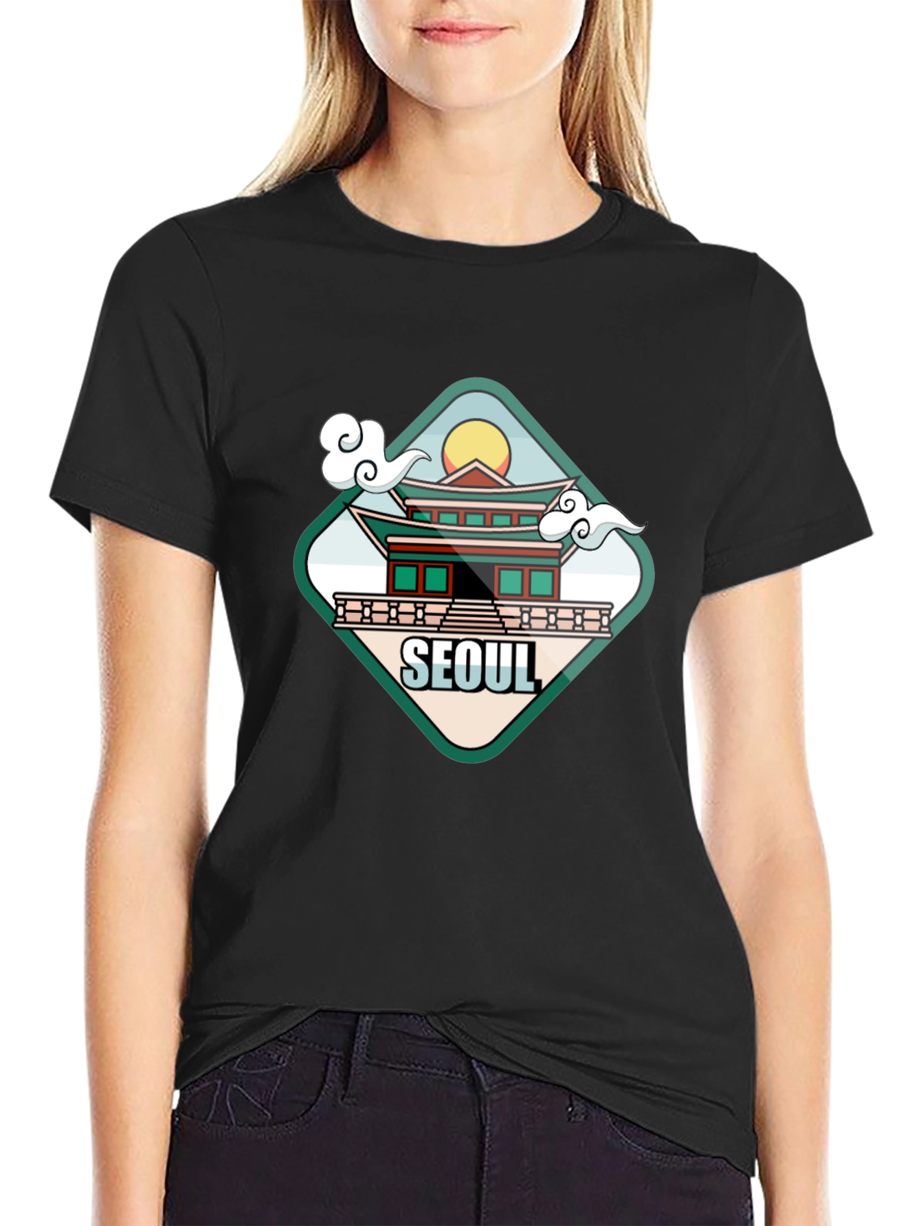 Seoul Graphic T-Shirt - Casual Black Tee