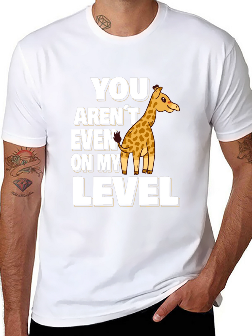 You Arent Even On My Level Giraffe Black T-Shirt