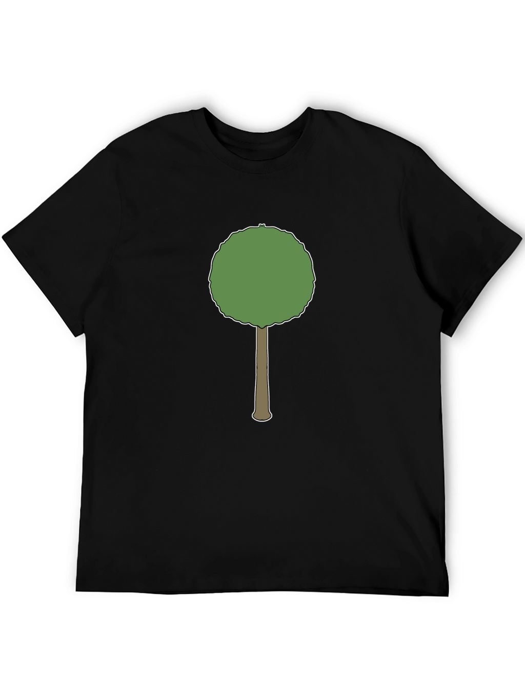 Cartoon Tree Graphic Black T-Shirt