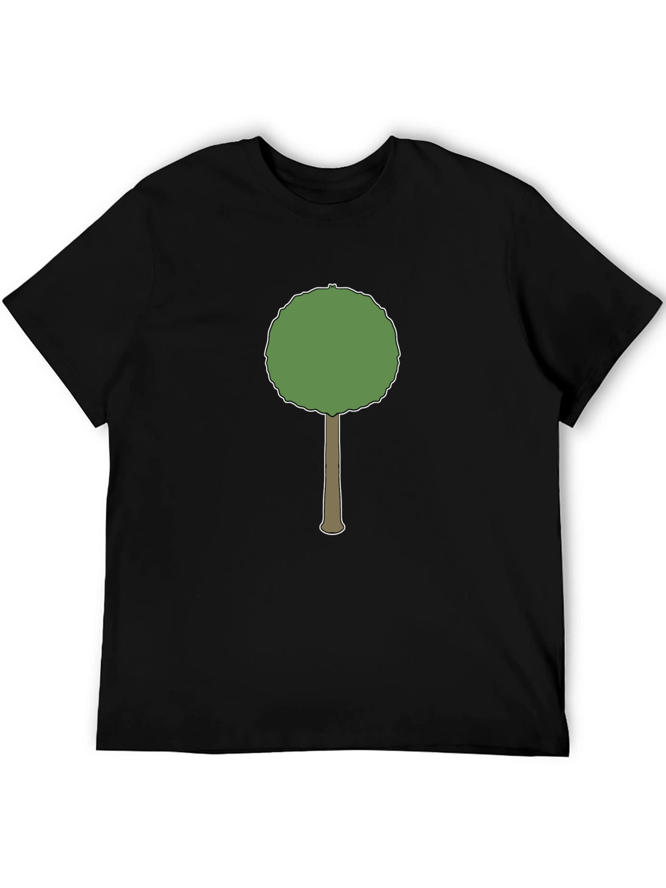 Cartoon Tree Graphic Black T-Shirt
