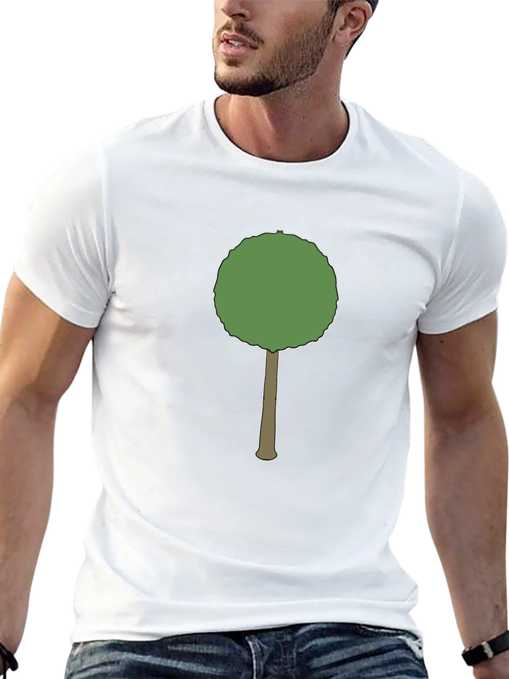 Cartoon Tree Graphic Black T-Shirt