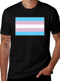 Transgender Pride Flag T-Shirt - Black Cotton Tee