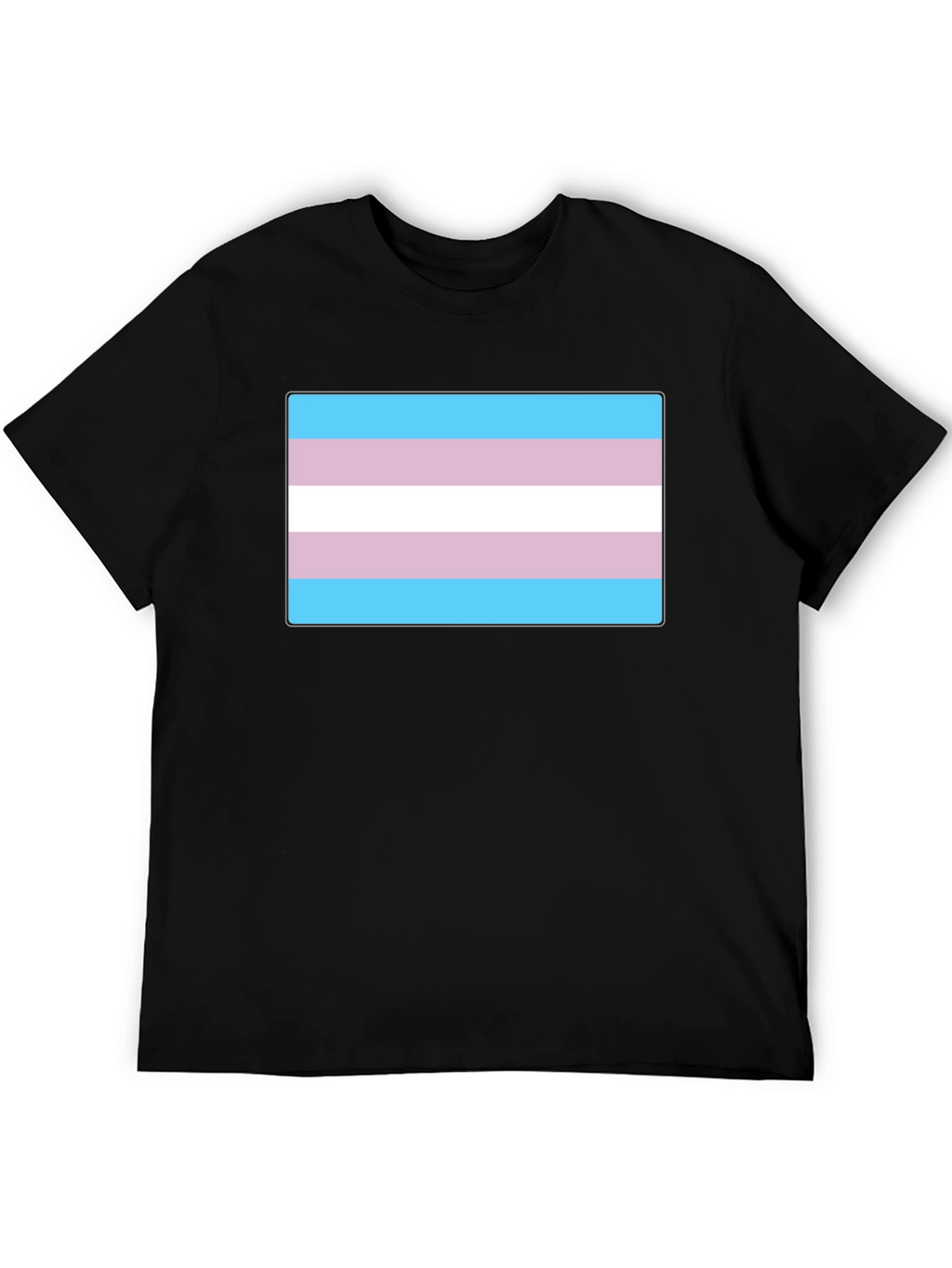 Transgender Pride Flag T-Shirt - Black Cotton Tee