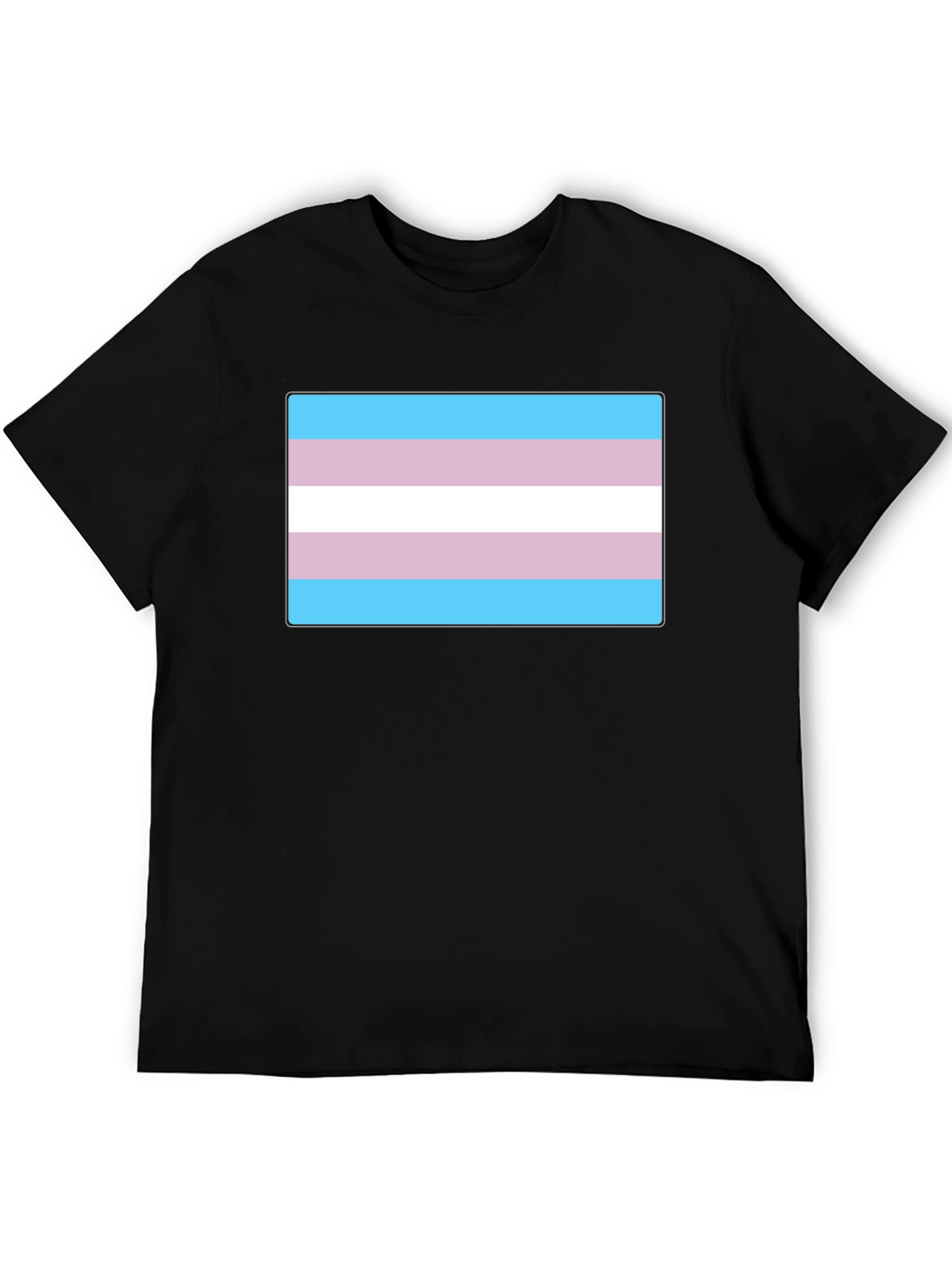 Transgender Pride Flag T-Shirt - Black Cotton Tee