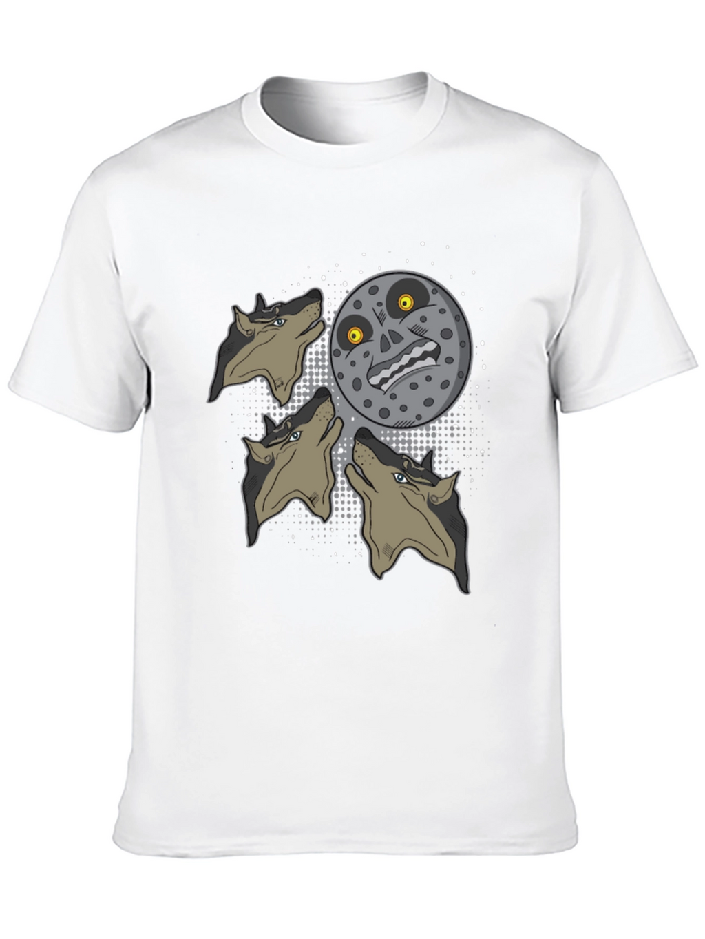 Majoras Mask Moon Howling Wolves Graphic T-Shirt