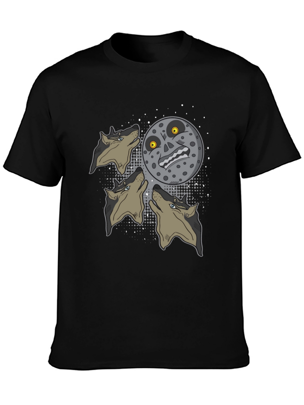Majoras Mask Moon Howling Wolves Graphic T-Shirt