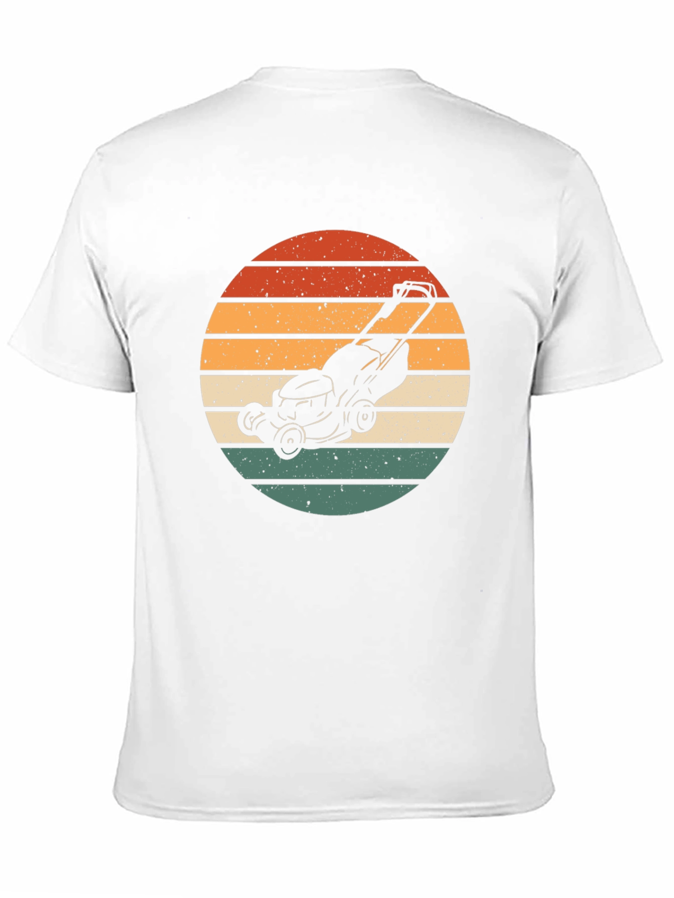 Retro Lawn Mower Sunset Graphic Tee - Black