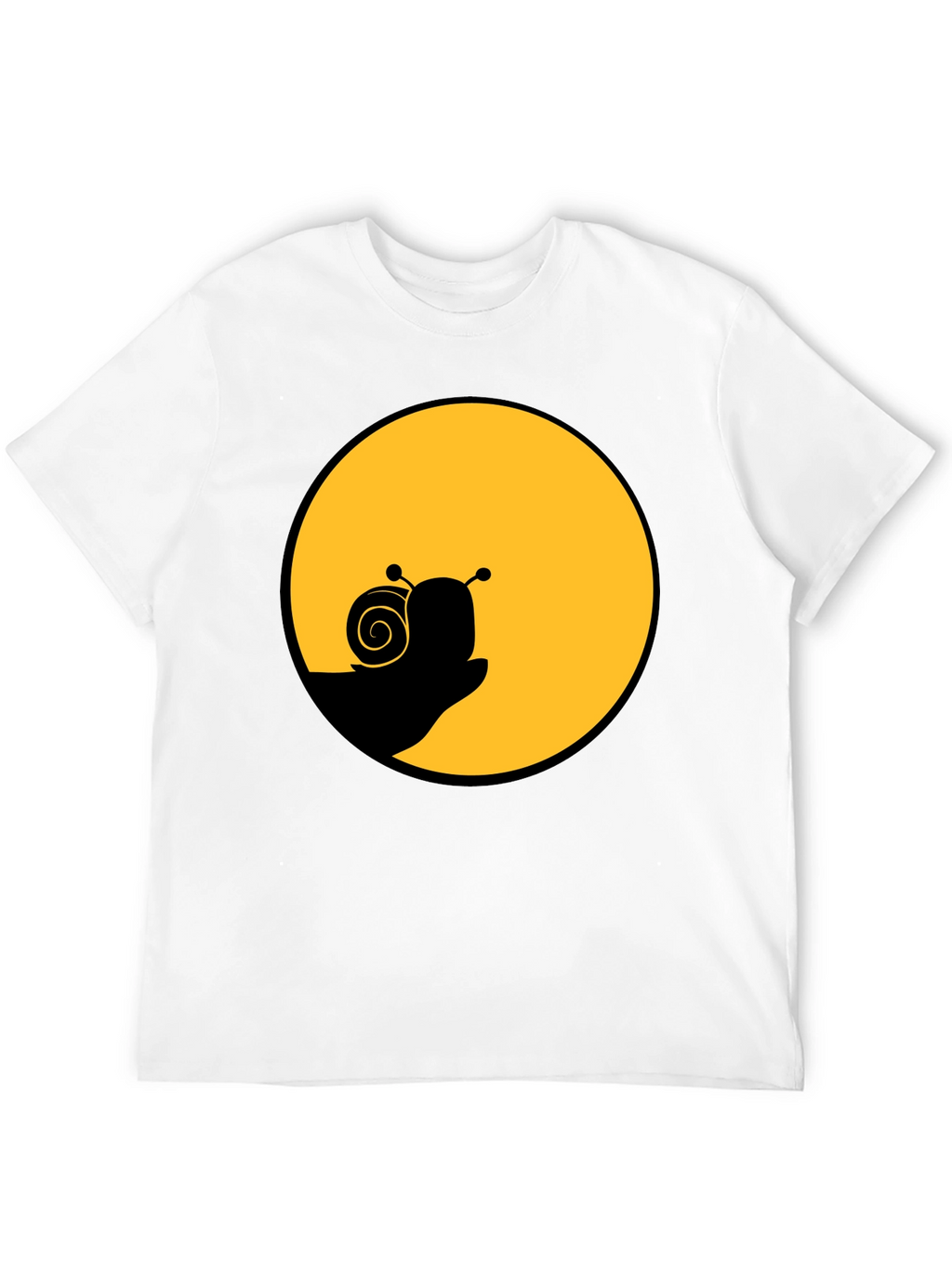 Snail Silhouette Graphic Tee - Black Cotton Blend