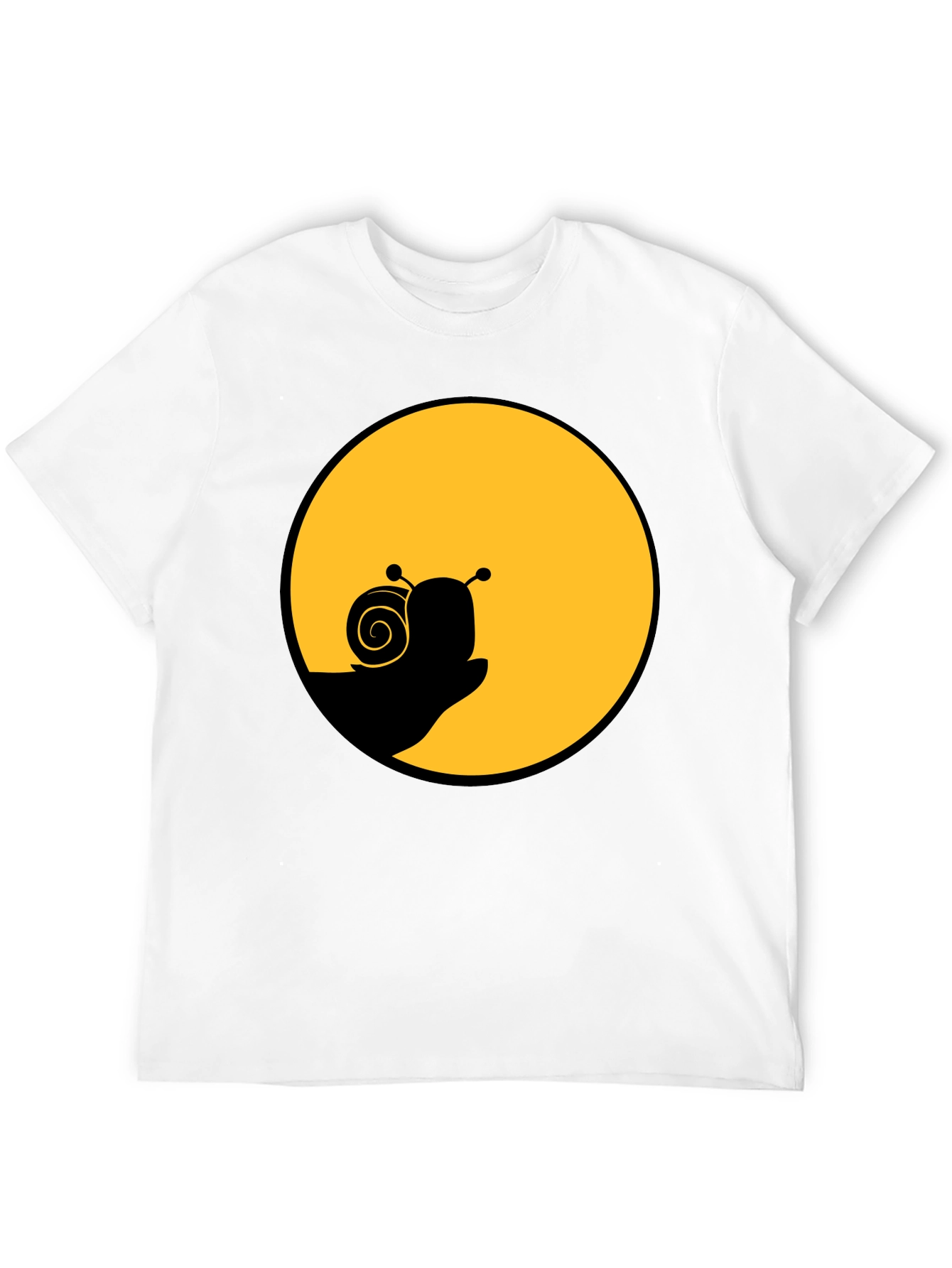 Snail Silhouette Graphic Tee - Black Cotton Blend