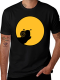 Snail Silhouette Graphic Tee - Black Cotton Blend