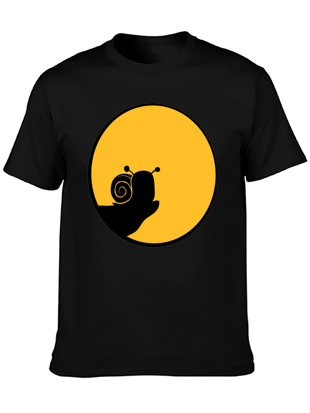 Snail Silhouette Graphic Tee - Black Cotton Blend