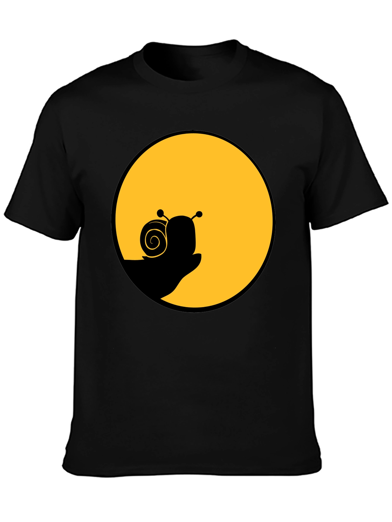 Snail Silhouette Graphic Tee - Black Cotton Blend