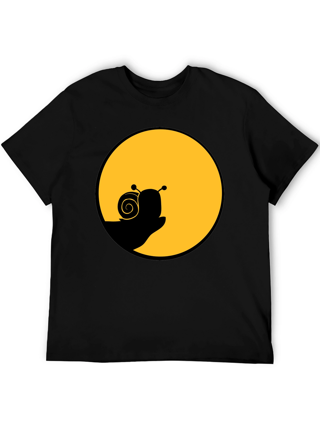Snail Silhouette Graphic Tee - Black Cotton Blend