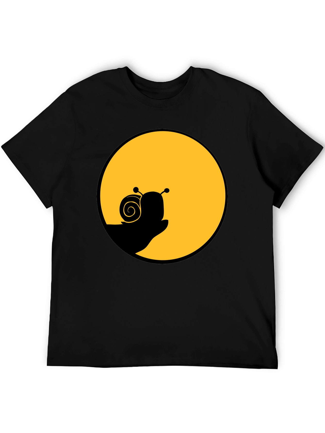 Snail Silhouette Graphic Tee - Black Cotton Blend