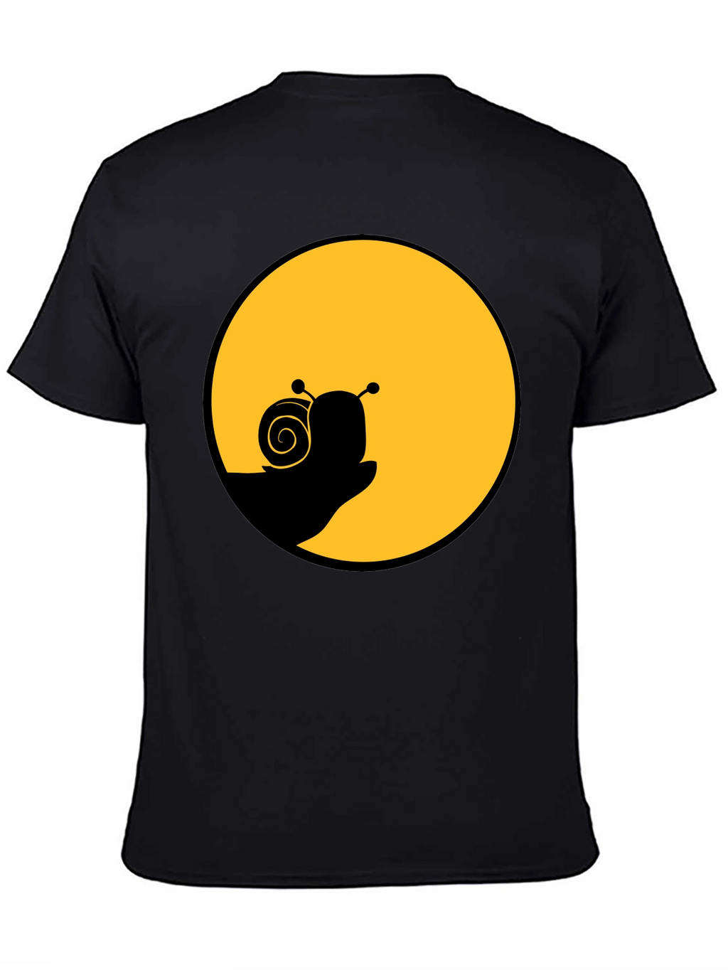 Snail Silhouette Graphic Tee - Black Cotton Blend
