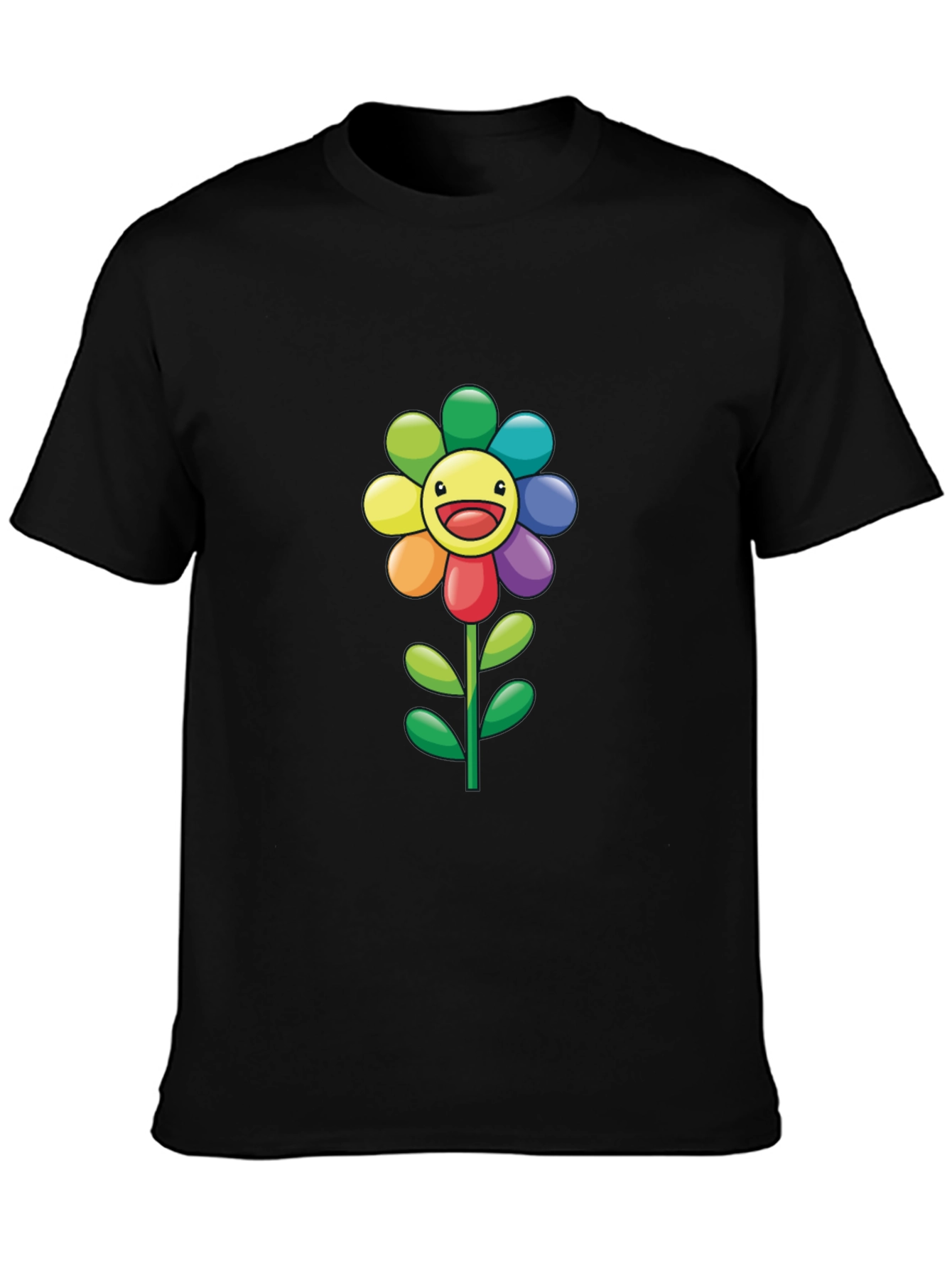 Rainbow Flower Graphic Print Tee