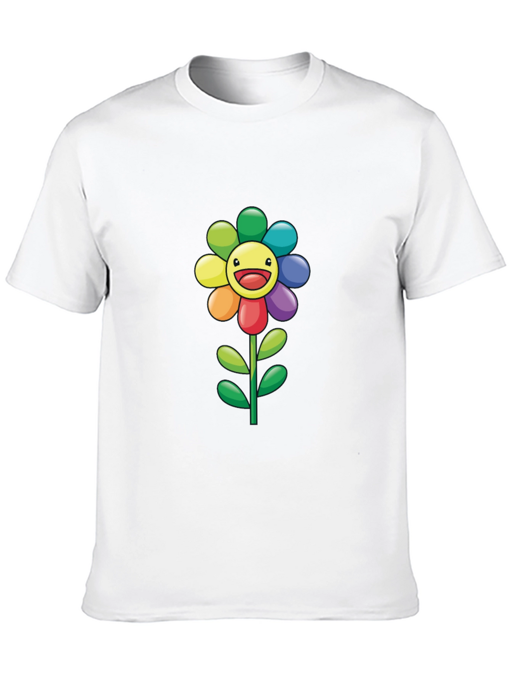 Rainbow Flower Graphic Print Tee
