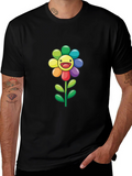 Rainbow Flower Graphic Print Tee