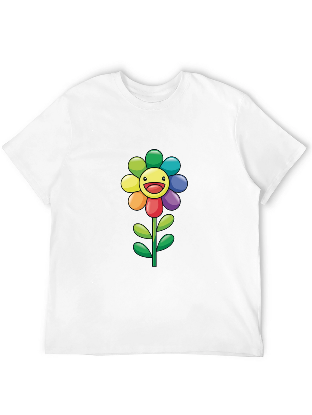 Rainbow Flower Graphic Print Tee