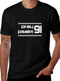 Pray Psalm 91 T-Shirt - Black Christian Tee