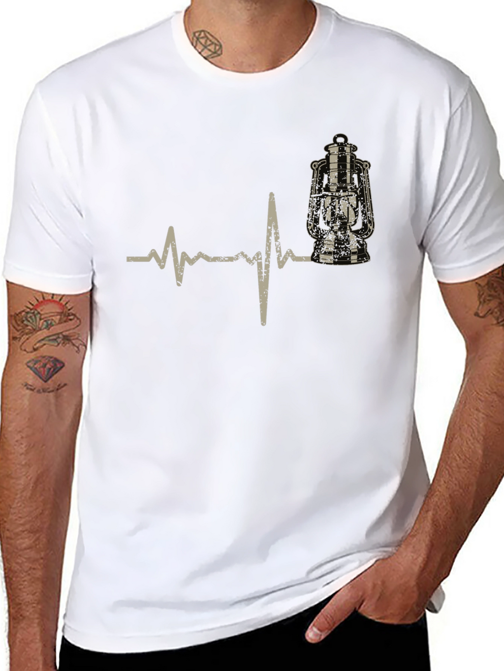Lantern Heartbeat Graphic Tee - Black