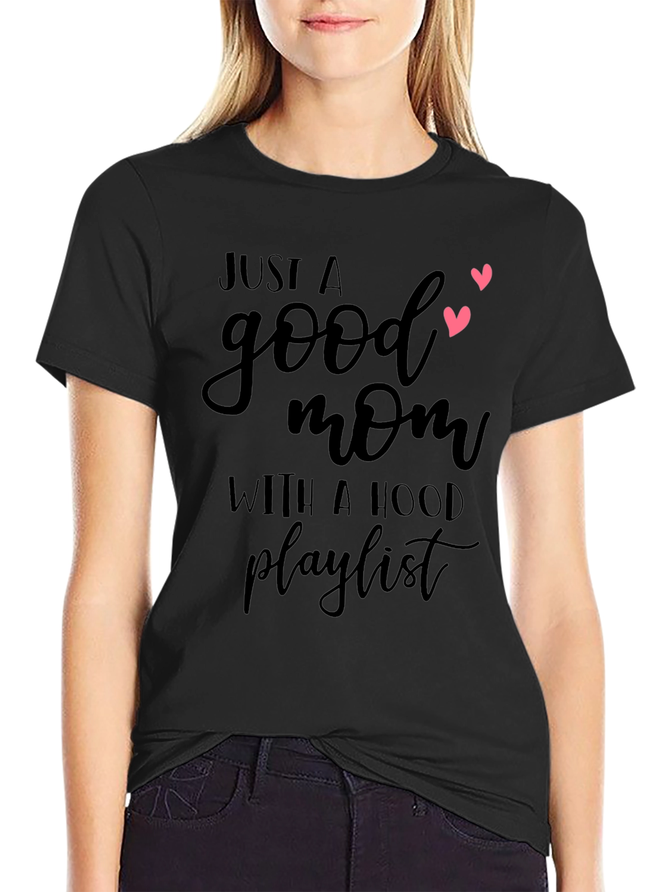 Good Mom with a Hood Playlist T-Shirt