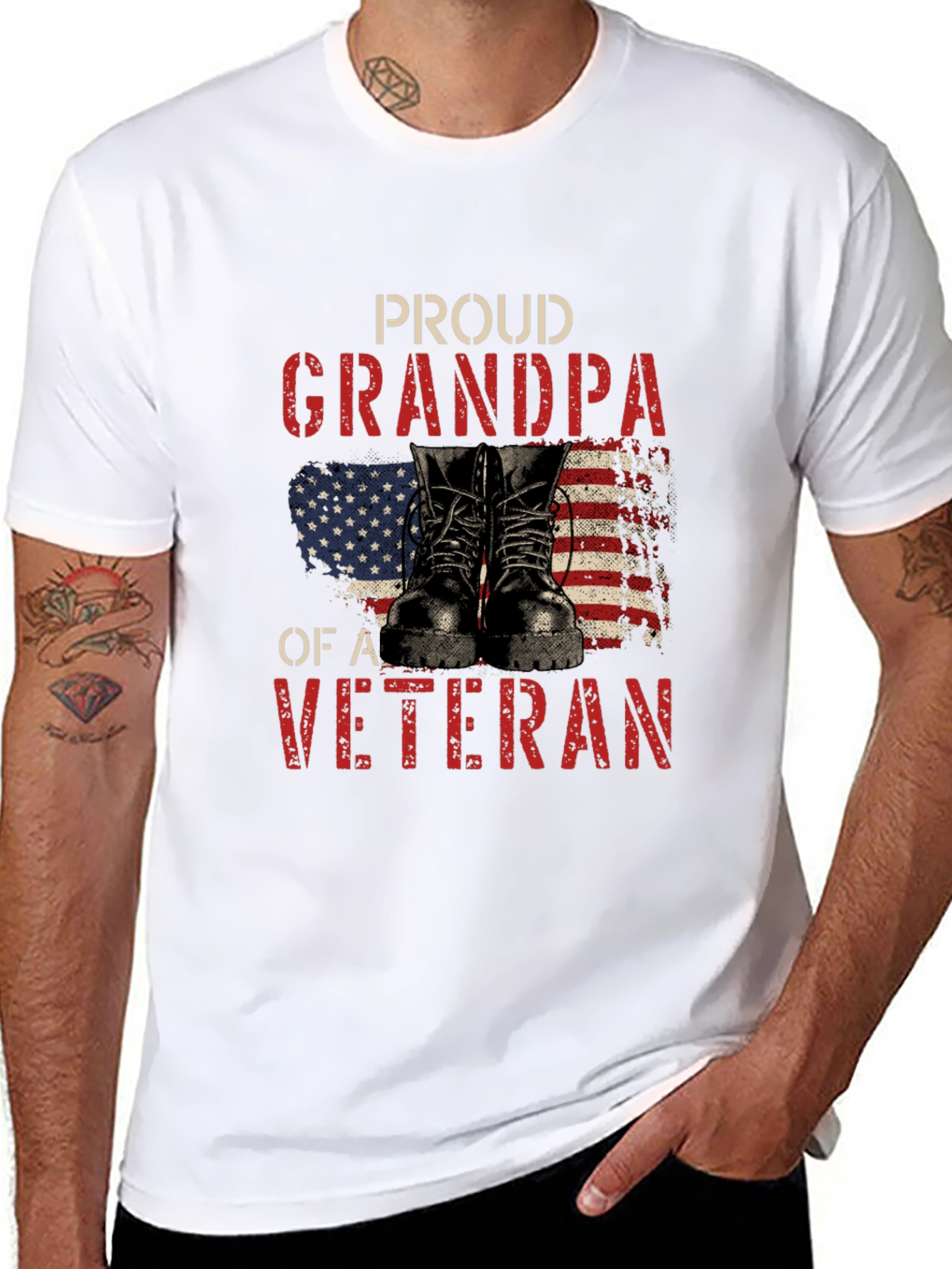 Proud Grandpa of a Veteran T-Shirt