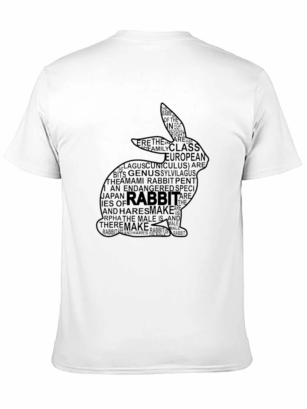 Rabbit Word Art Graphic Tee - Black
