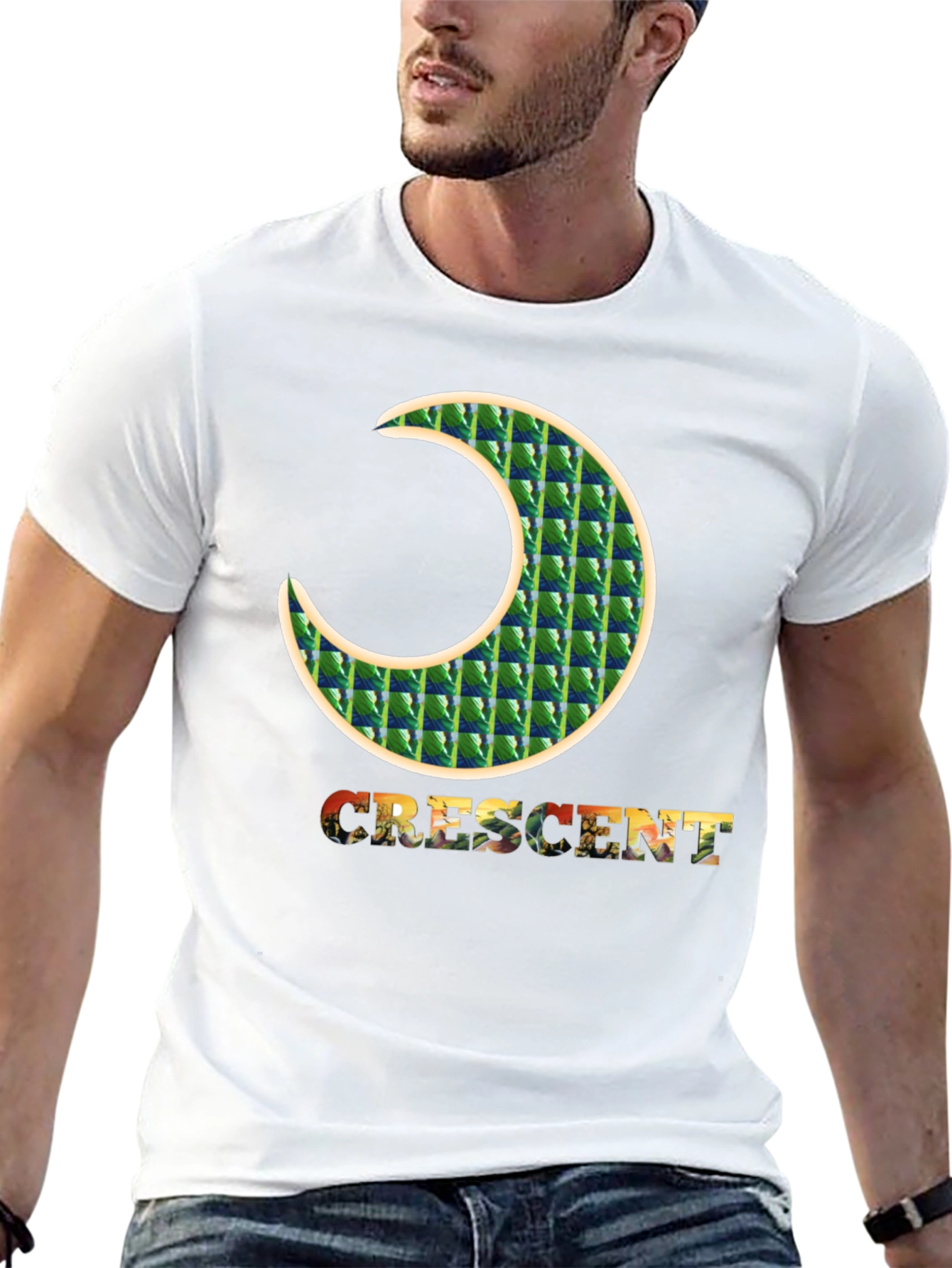 Crescent Moon Graphic Black Tee