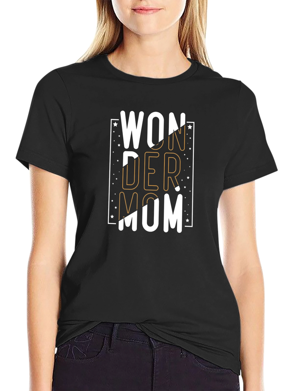 Wonder Mom Black Graphic T-Shirt