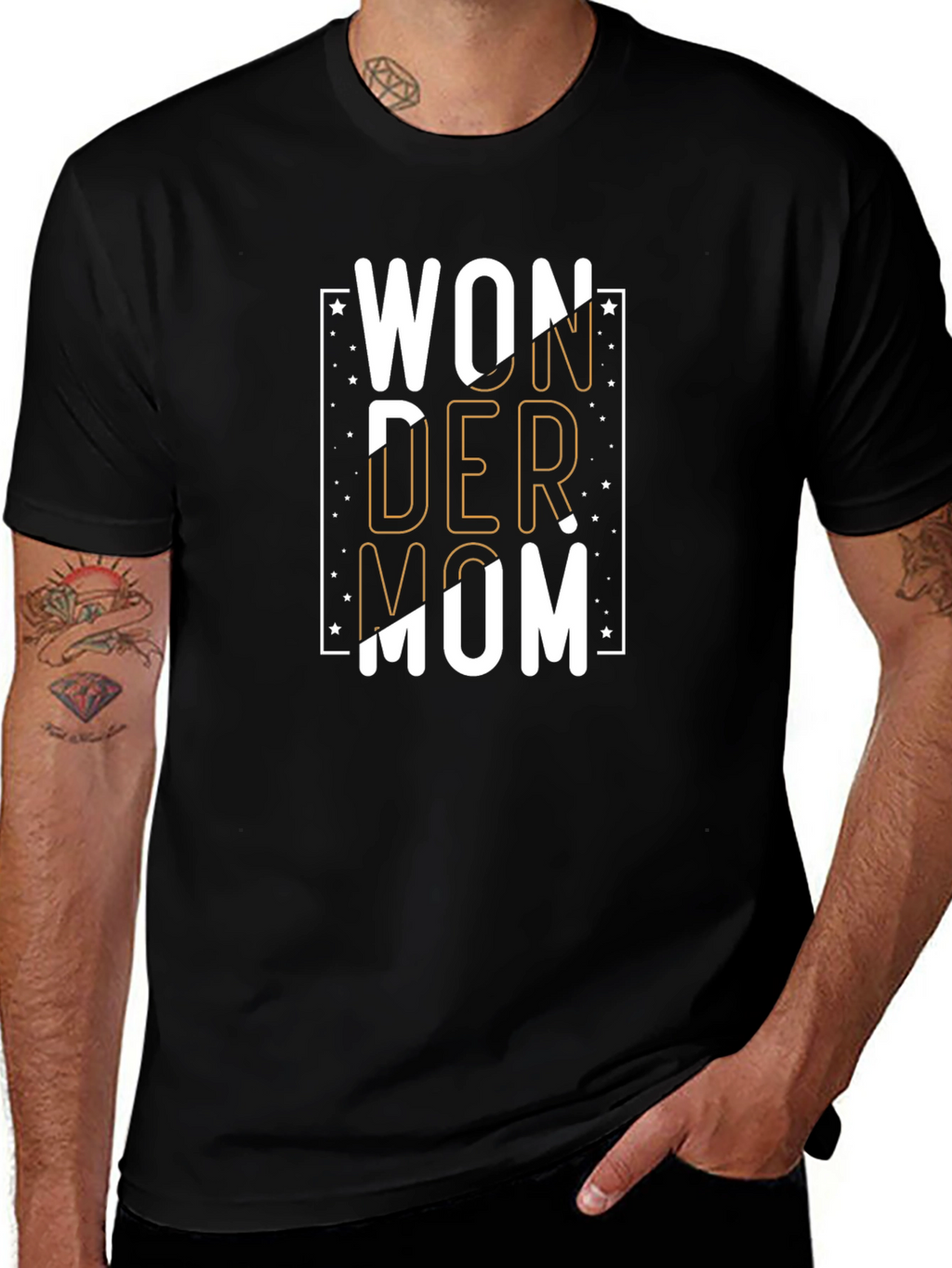 Wonder Mom Black Graphic T-Shirt