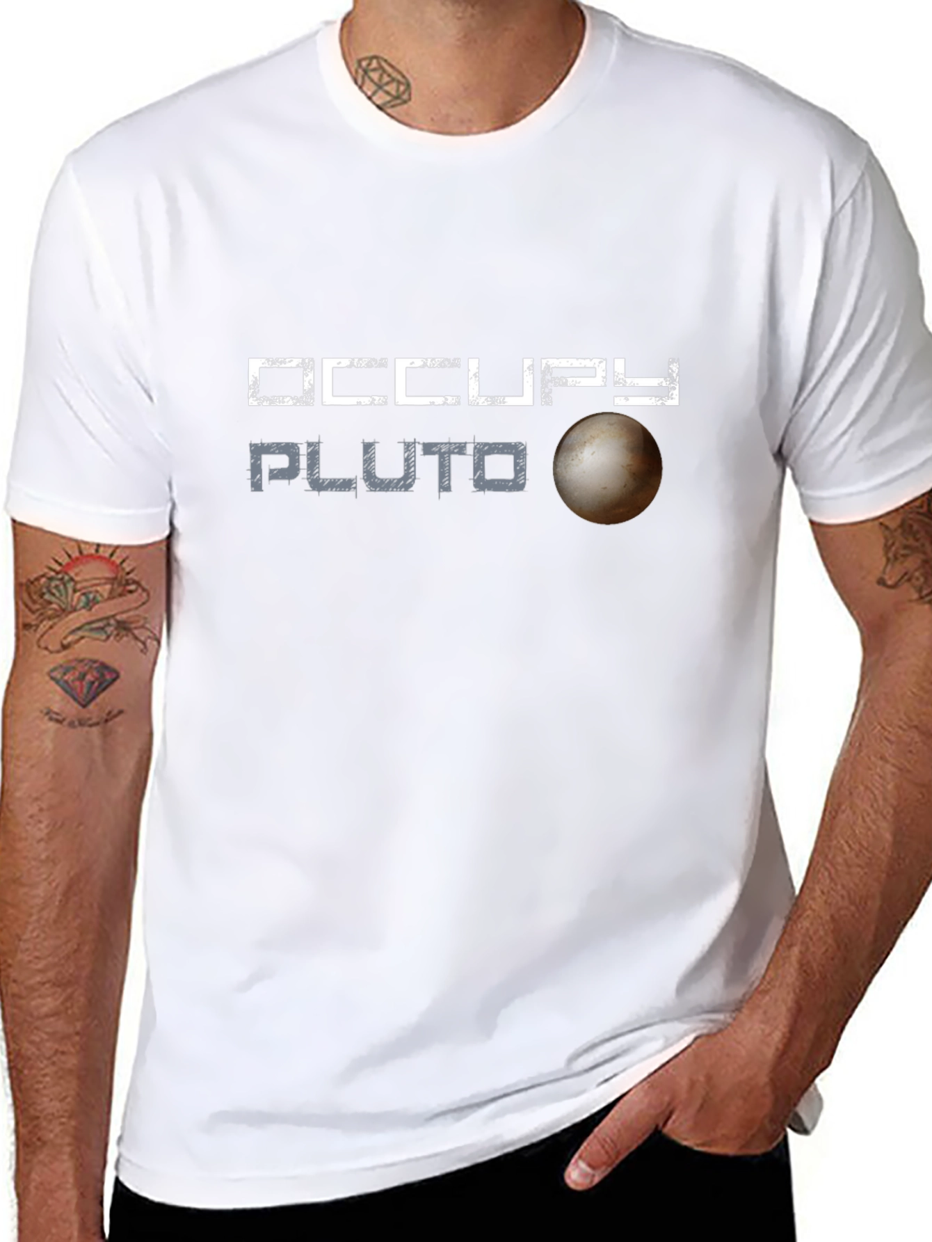Occupy Pluto Graphic Tee - Space Exploration T-Shirt