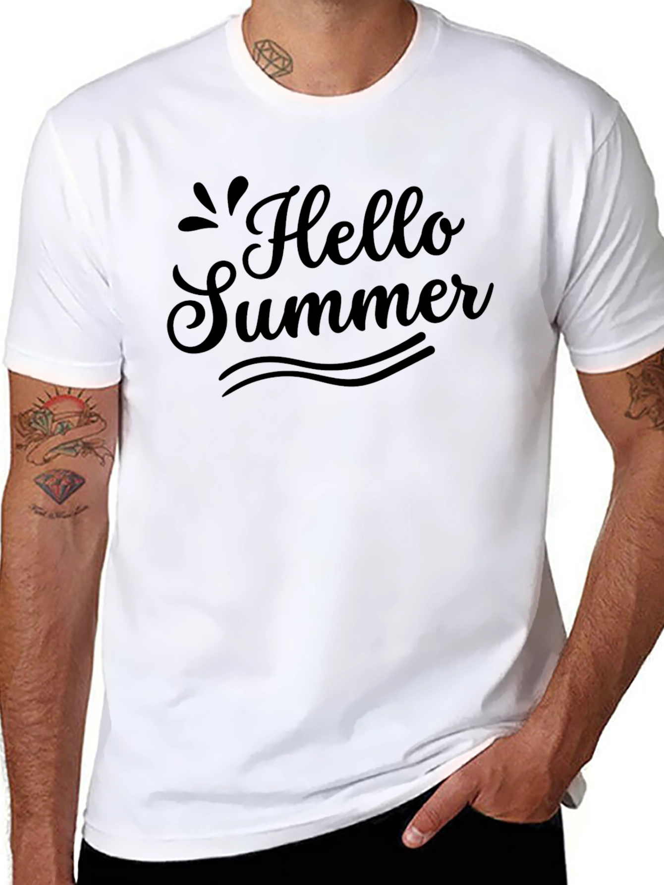 Hello Summer Black Graphic Tee