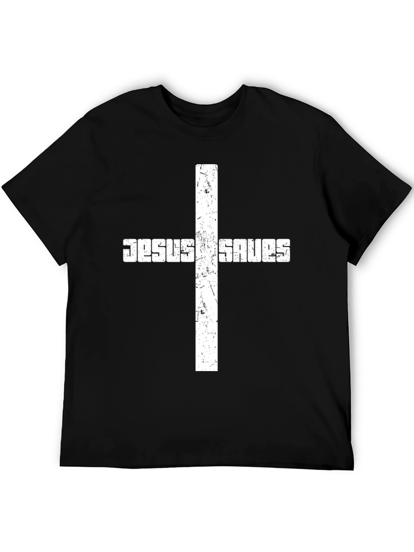 Jesus Saves Black Graphic T-Shirt
