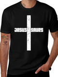 Jesus Saves Black Graphic T-Shirt