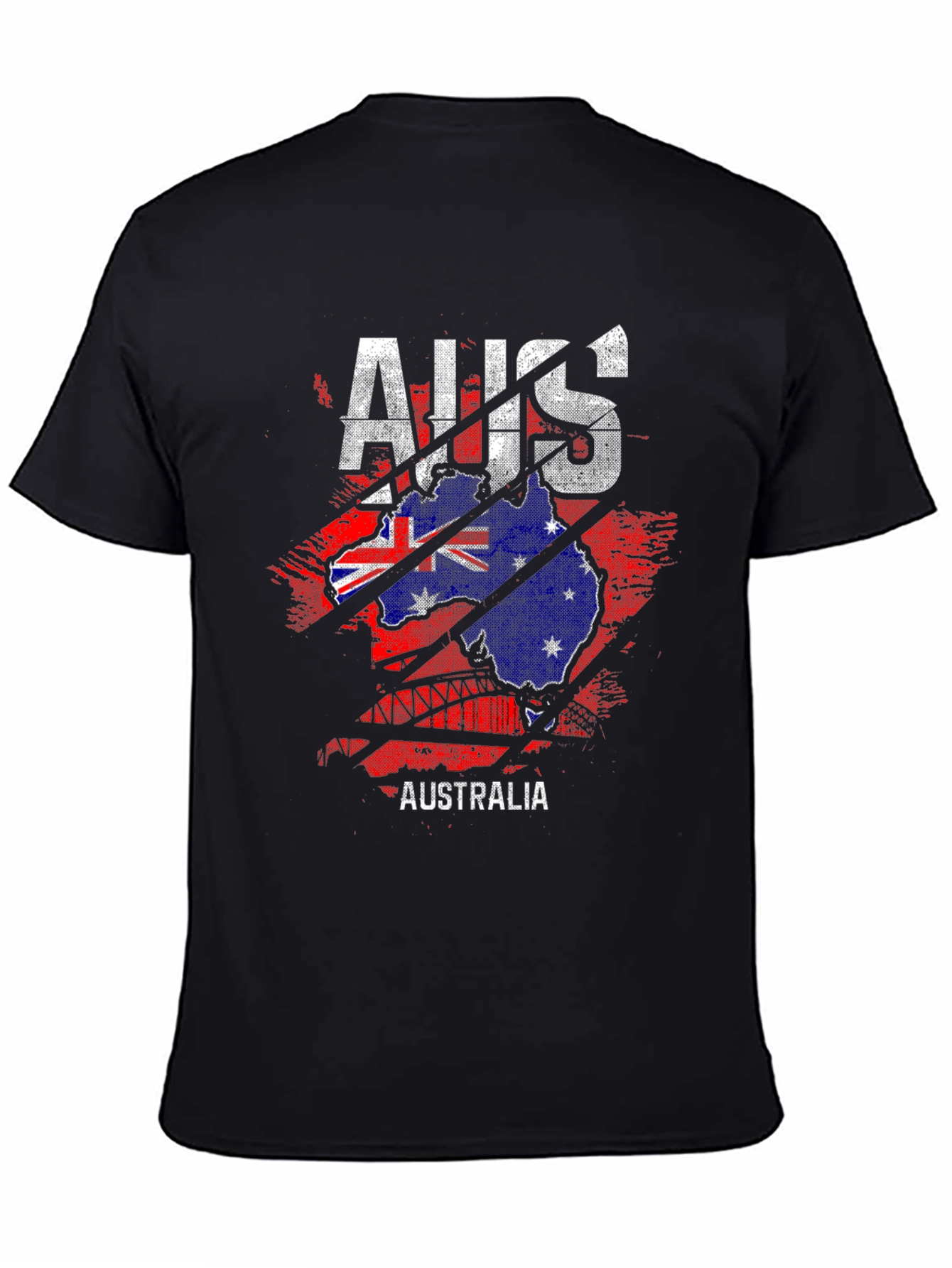 Australia Flag Map Mens Graphic T-Shirt