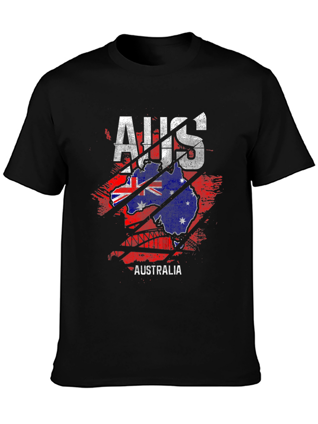 Australia Flag Map Mens Graphic T-Shirt