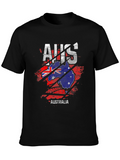 Australia Flag Map Mens Graphic T-Shirt