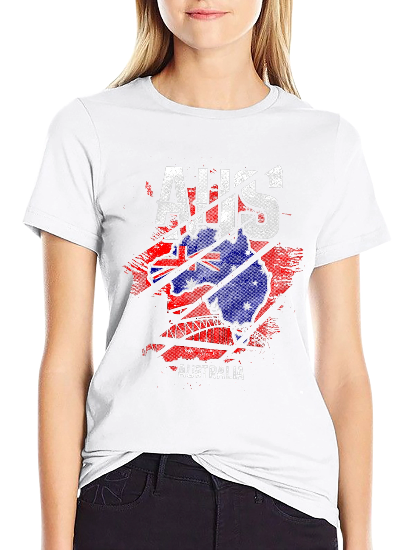 Australia Flag Map Mens Graphic T-Shirt