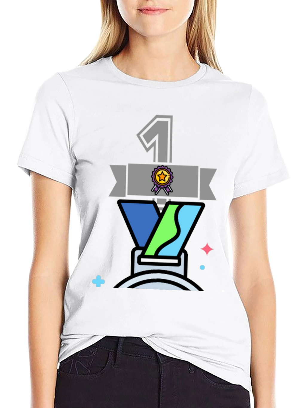 Champion #1 Graphic T-Shirt - Black Cotton Blend