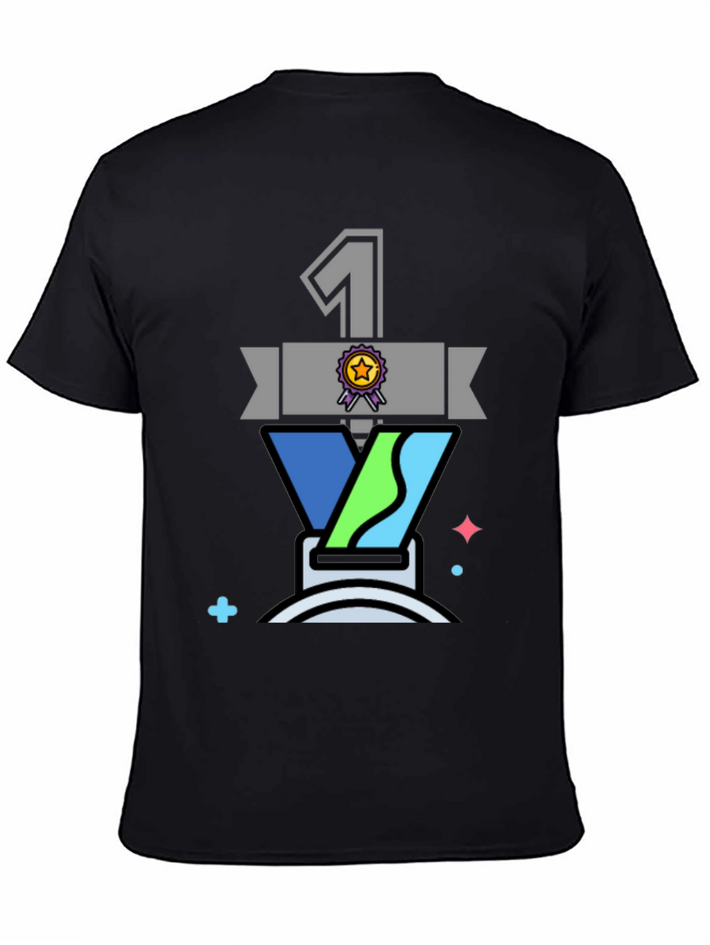 Champion #1 Graphic T-Shirt - Black Cotton Blend