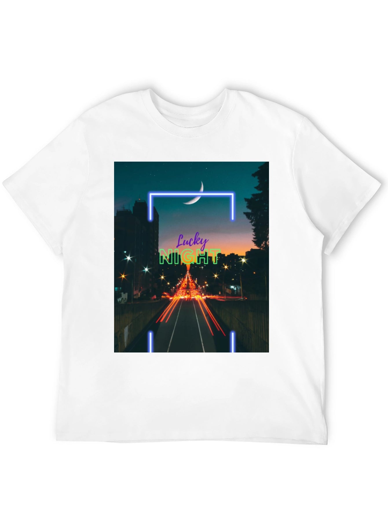 Lucky Night Cityscape Tee - Urban Style