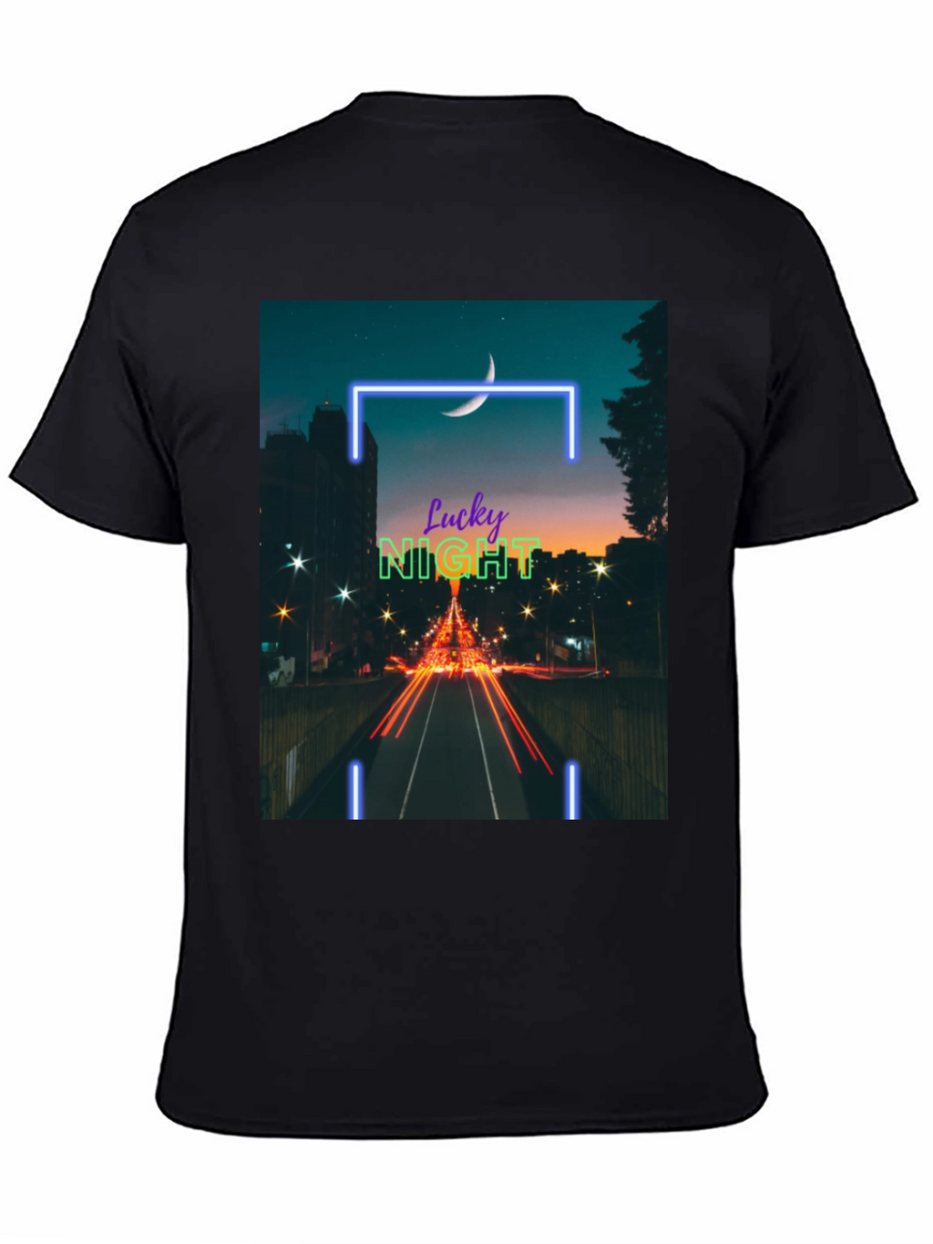 Lucky Night Cityscape Tee - Urban Style