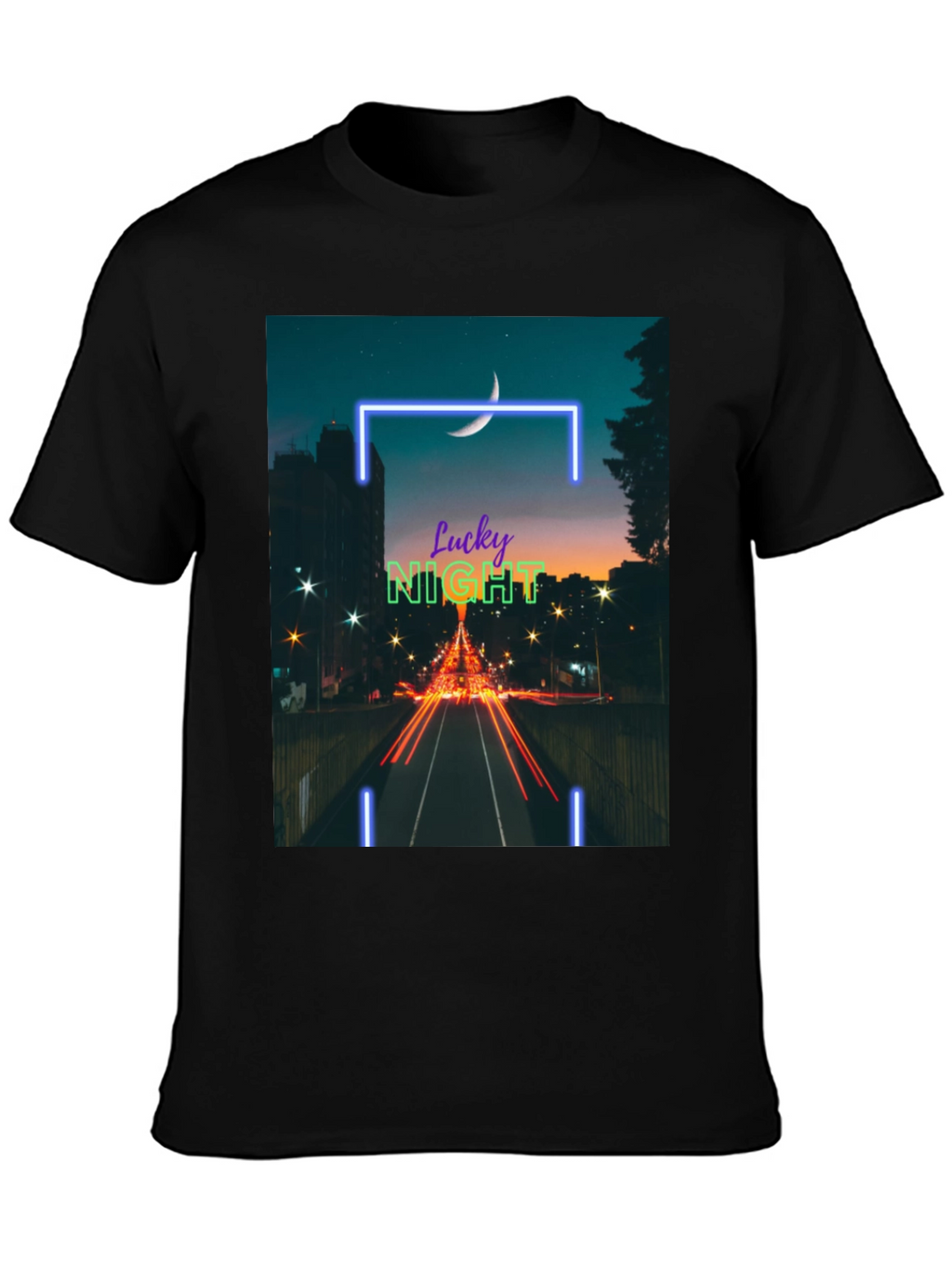 Lucky Night Cityscape Tee - Urban Style