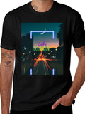 Lucky Night Cityscape Tee - Urban Style