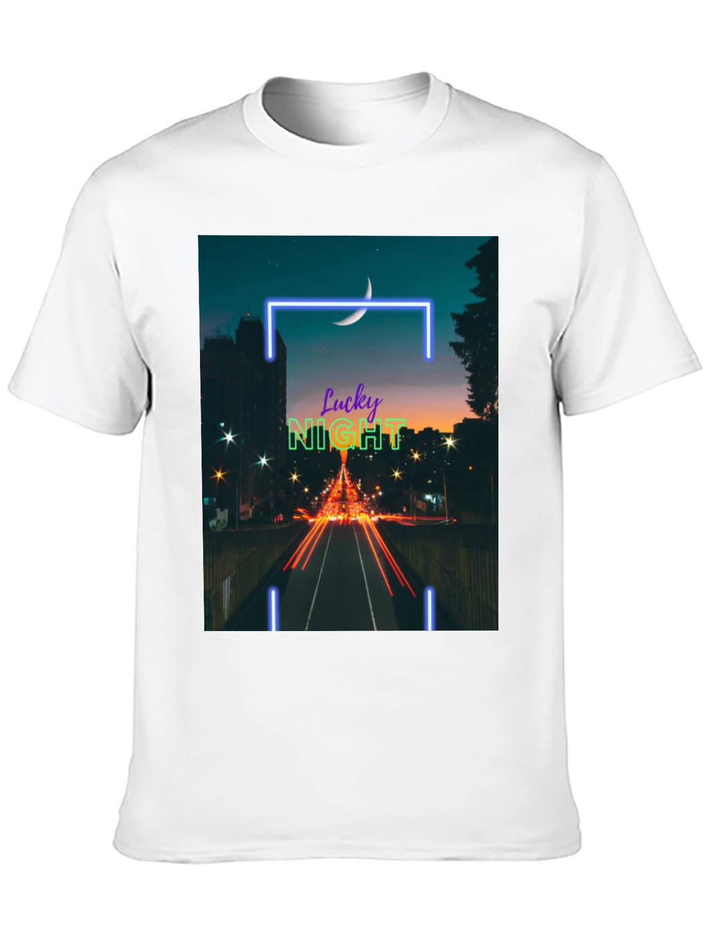 Lucky Night Cityscape Tee - Urban Style