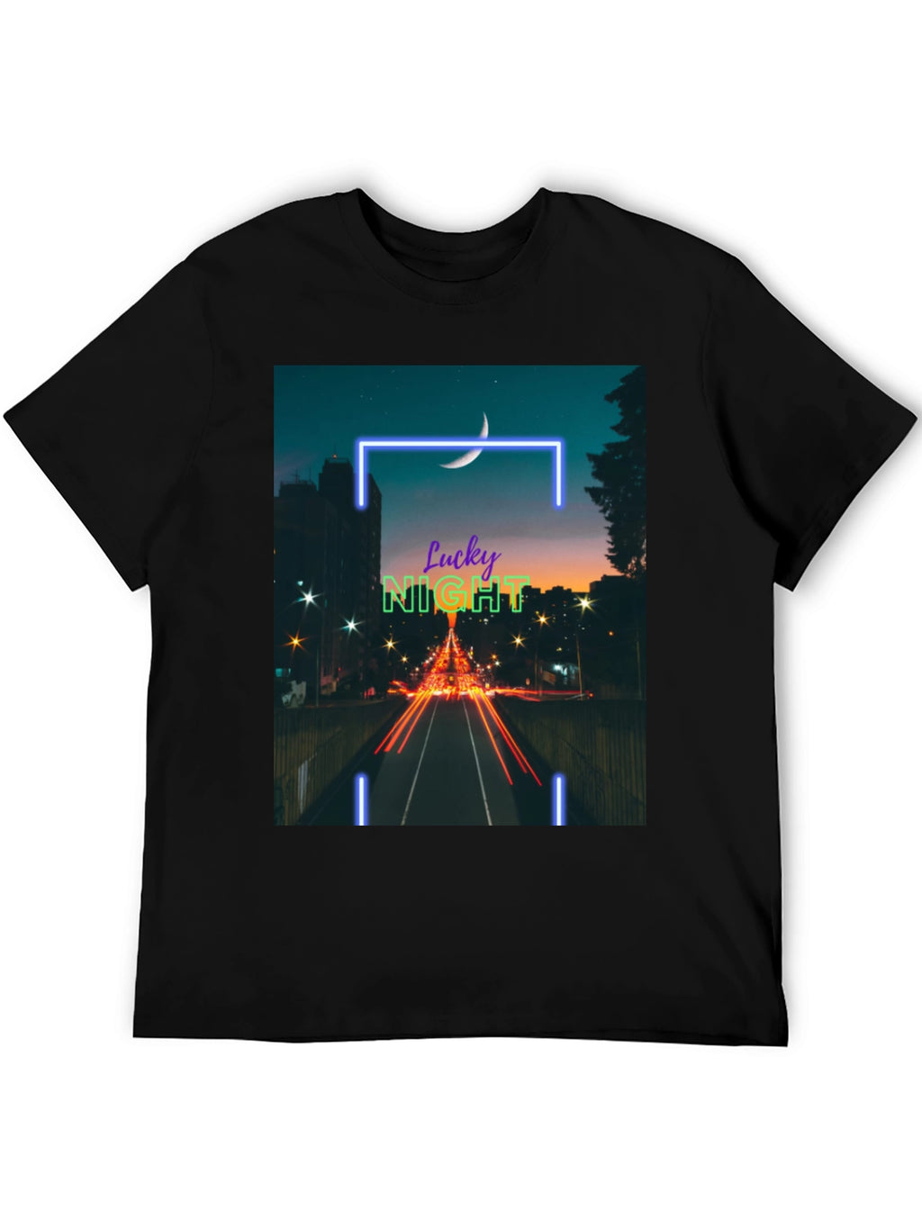 Lucky Night Cityscape Tee - Urban Style